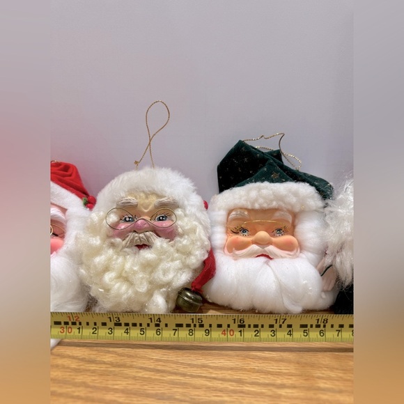 Vintage 80s/90s Santa Claus Face Ornaments Set - Picture 13 of 14